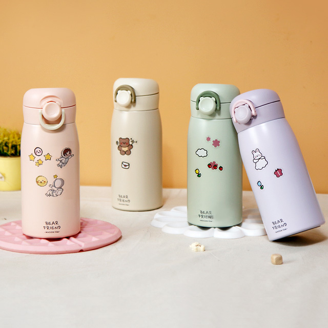 어린이 보온병 원터치 어린이집 물병 물통 유치원 초등학생 보온 보냉 텀블러 뮤티드 350ml