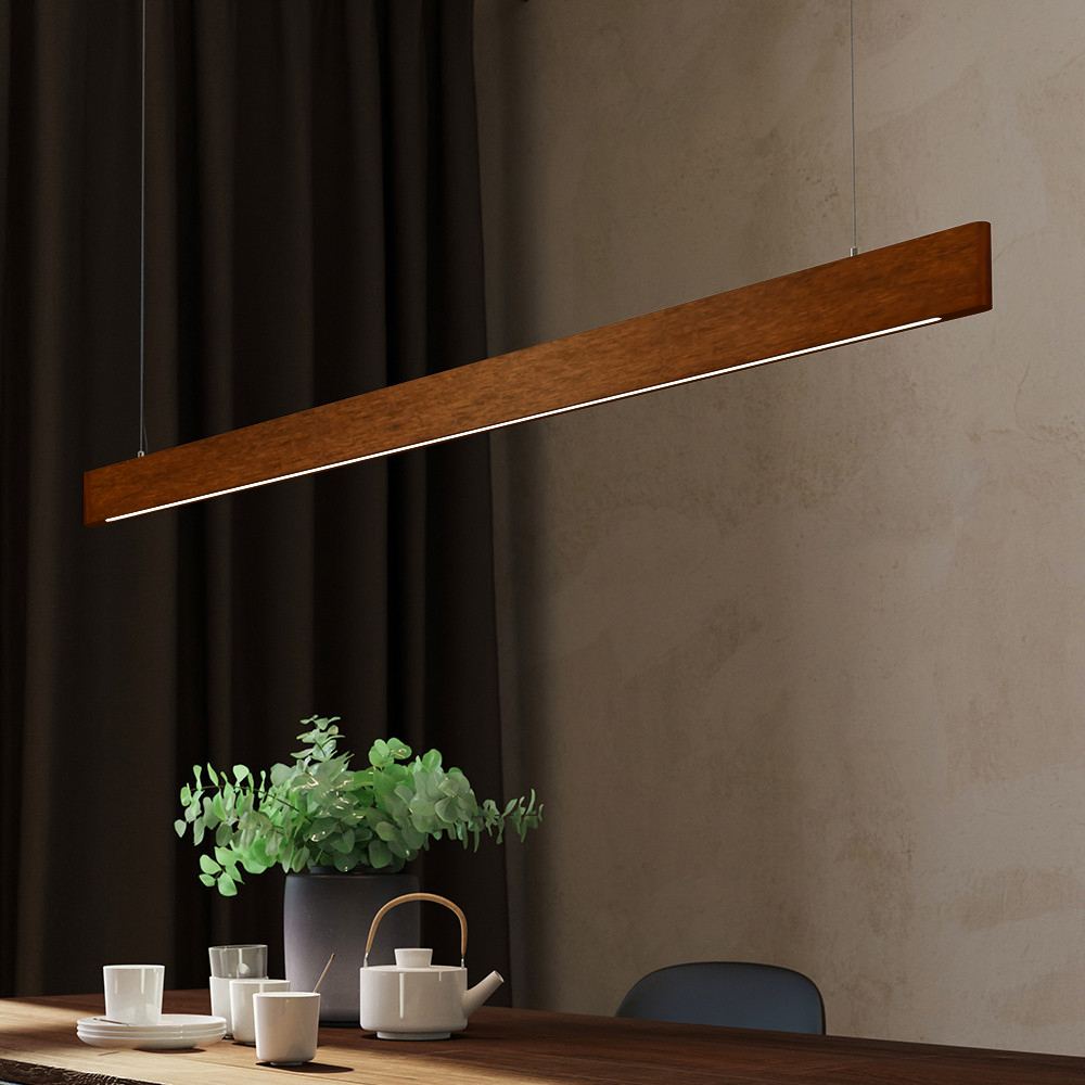 뭉클 리니어 6인 식탁 조명 원목 펜던트 조명 1500