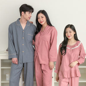 커플잠옷 여성 남성 잠옷 신혼부부 연인 파자마 클라쎄(2908) 착용 후기 | 사이즈/핏 총정리 - 상품 이미지 1