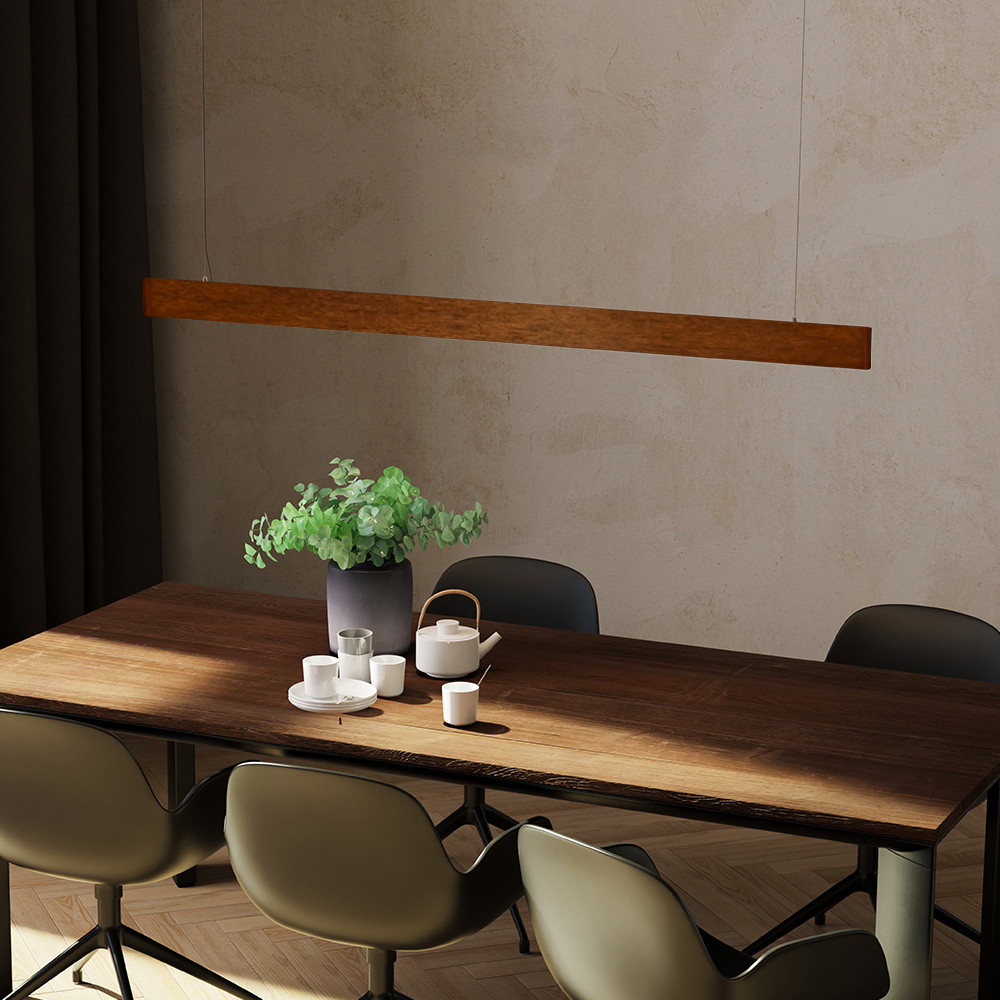 뭉클 리니어 6인 식탁 조명 원목 펜던트 조명 1500