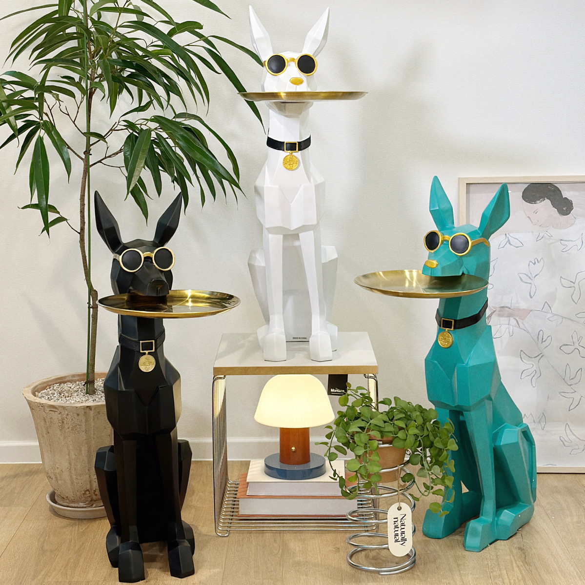 로즈소녀하우스 현관트레이 도베르만테이블 사이드 트레이