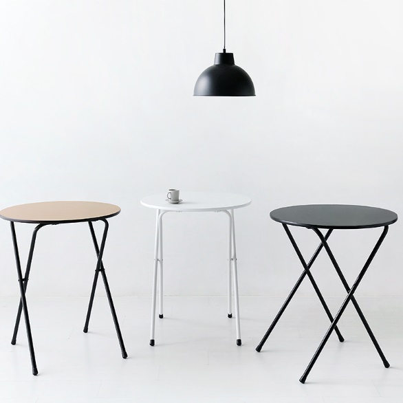 접이식원형테이블 간이식탁 입식 접는테이블 자취식탁