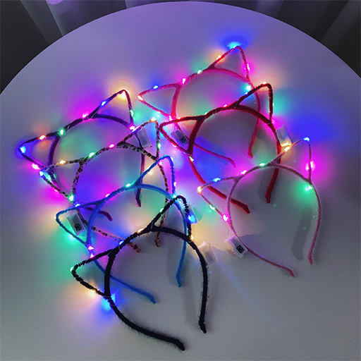 LED 야광 머리띠 고양이 생일 파티 할로윈 캐릭터 동물 크리스마스 이벤트 G-04