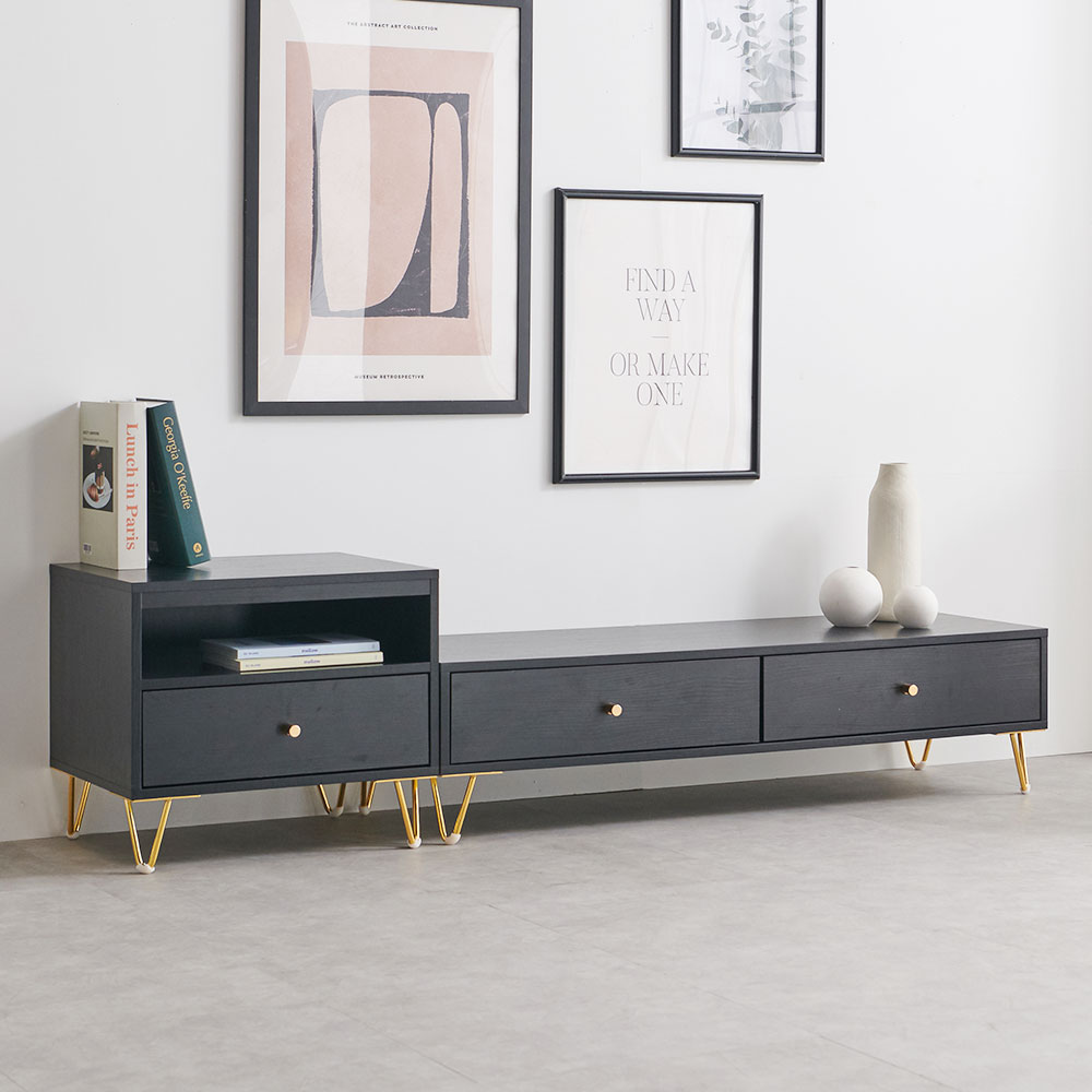 팝송 안방 tv 다이 서랍장 장식장 선반 낮은 거실장 세트 1500