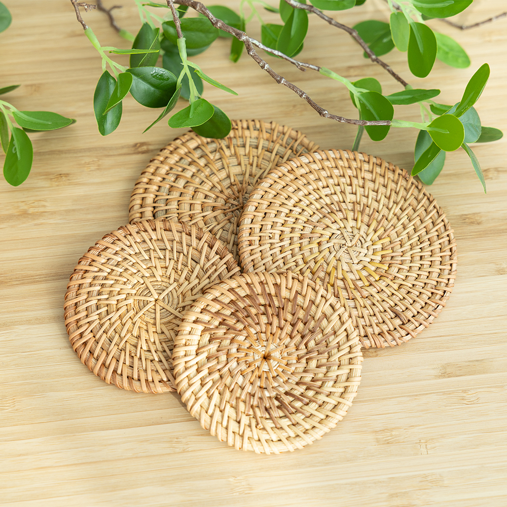 할메이드 라탄 티코스터 컵받침대 컵코스터 8cm - 상세 이미지 5