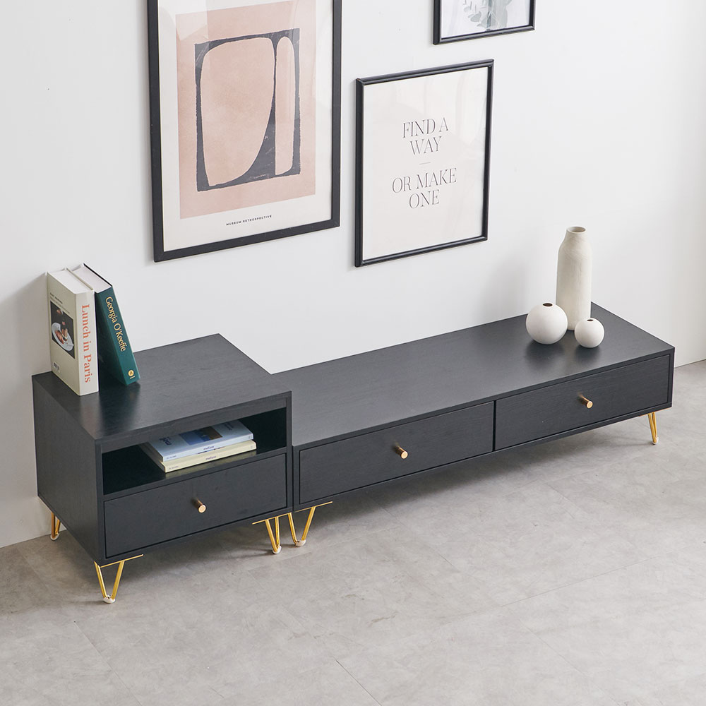 팝송 안방 tv 다이 서랍장 장식장 선반 낮은 거실장 세트 1500