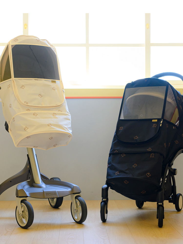 오맘 유모차방풍커버 디럭스 휴대용 오곰자수 플뢰르 트라이크 바람막이 방수덮개