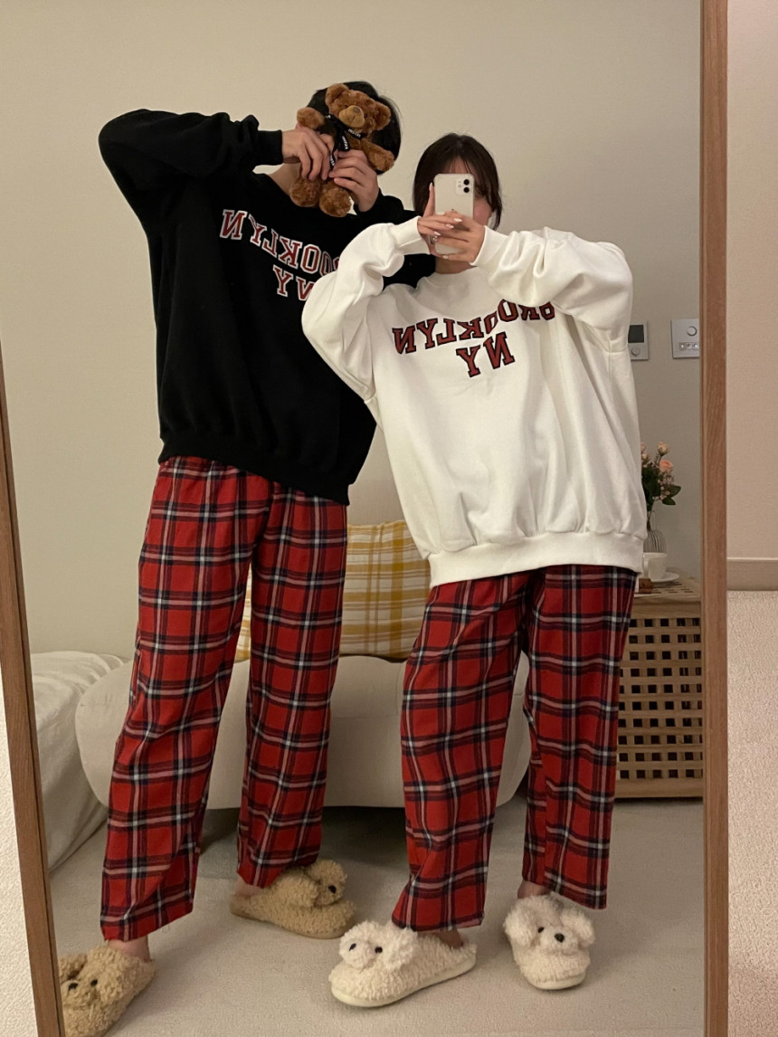 [파토리] 피치기모 커플 잠옷바지 크리스마스 수면 파자마 파티