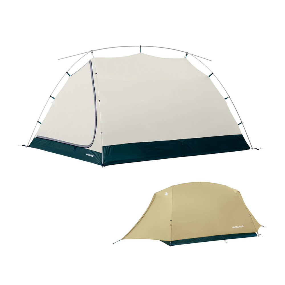 몽벨 LIVE 몽벨 문라이트 텐트 2 세트 (본체 + 플라이 + 그라운드 시트) - 캠핑