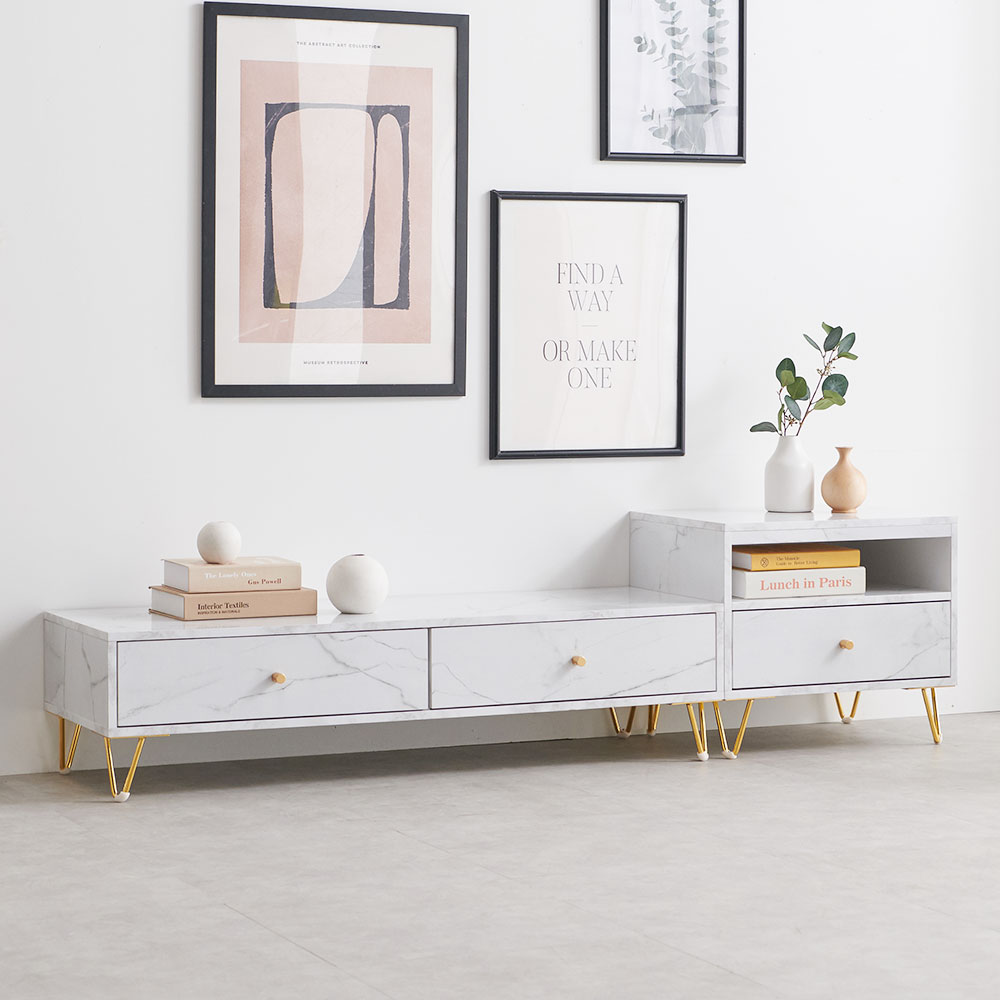 팝송 안방 tv 다이 서랍장 장식장 선반 낮은 거실장 세트 1500