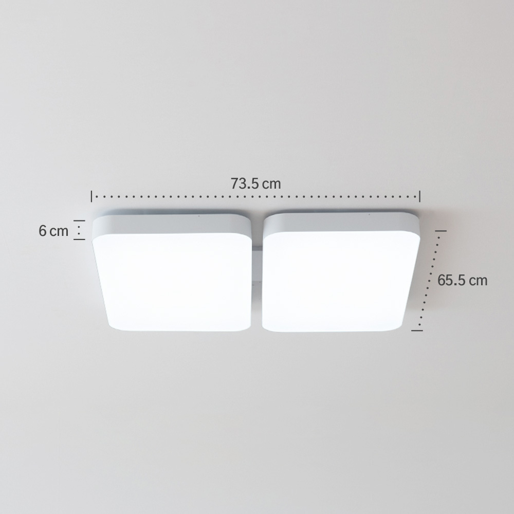 LED 커브드 시스템 거실등 120W [60W+60W] 화이트 밀착형 주광색(하얀빛) - 상세 이미지 5