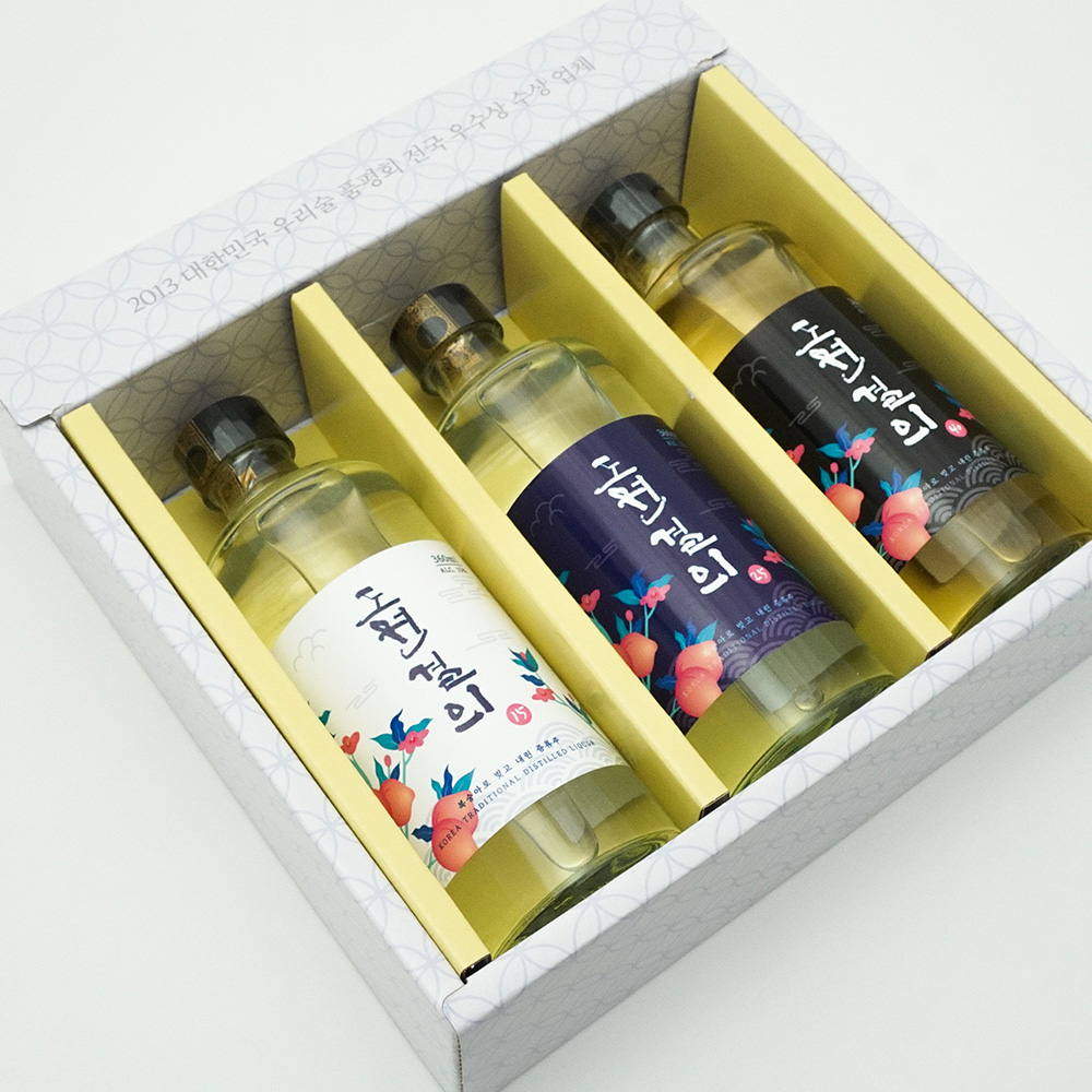 영덕주조 도원결의 전통주선물세트 360mlx3병 (복숭아 증류주 선물세트 15도25도40도) - 상세 이미지 3