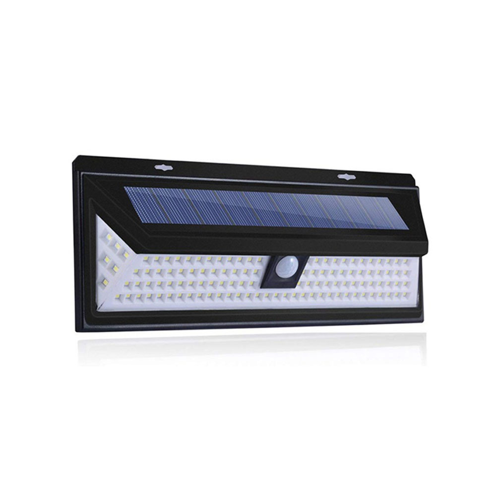 LED 태양광 벽부등 118LED 백색 블랙 글램핑조명 캠핑카조명 - 상품 이미지