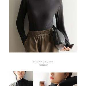 부드러운 스판 캐주얼 데일리룩 데이트룩 오피스룩 패션 코디 폴라티 목티 ... 착용 후기 | 사이즈/핏 총정리 - 상품 이미지 4