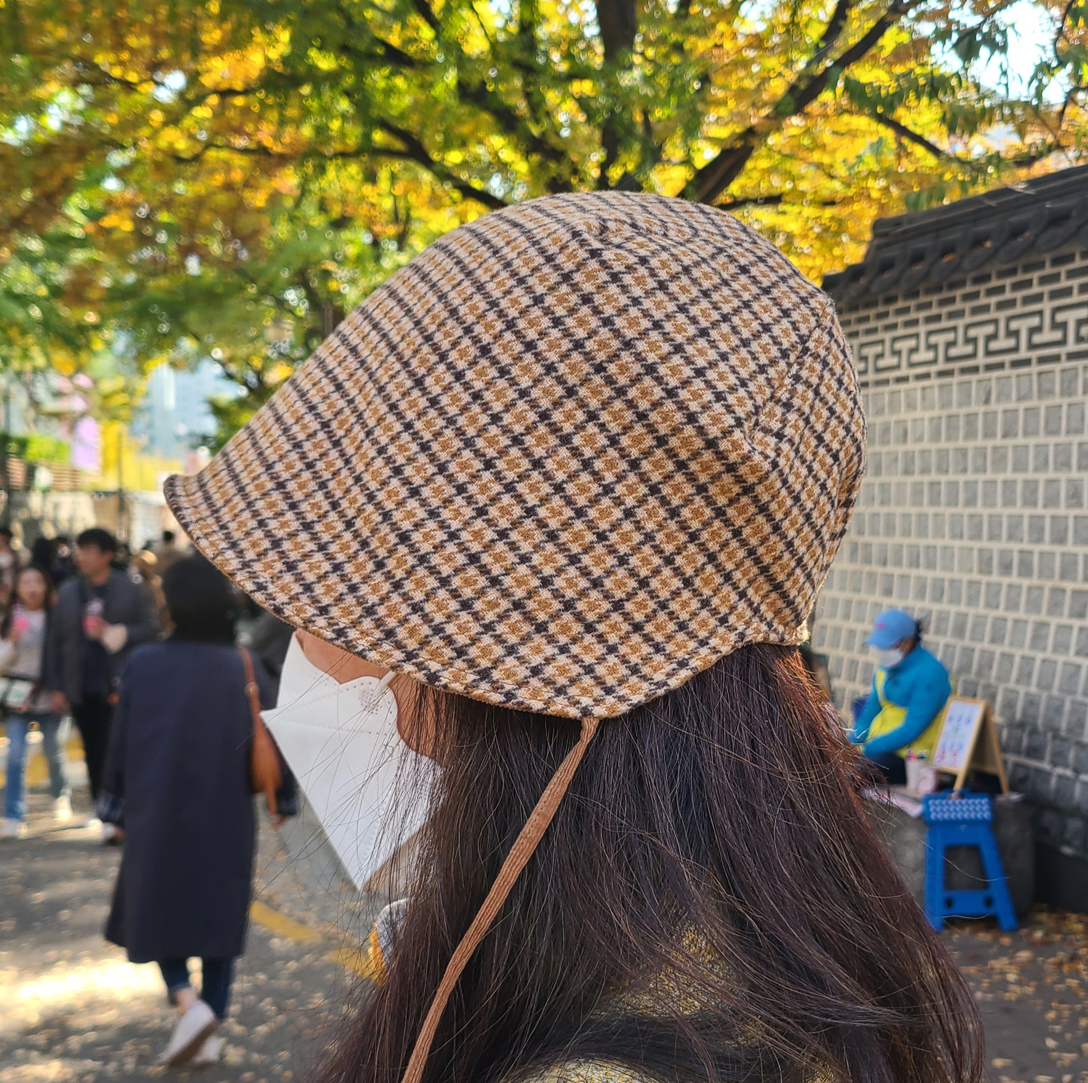 가인 시그니처 양면 모직 보넷 버킷햇 3colors(끈 추가) 이미지 6