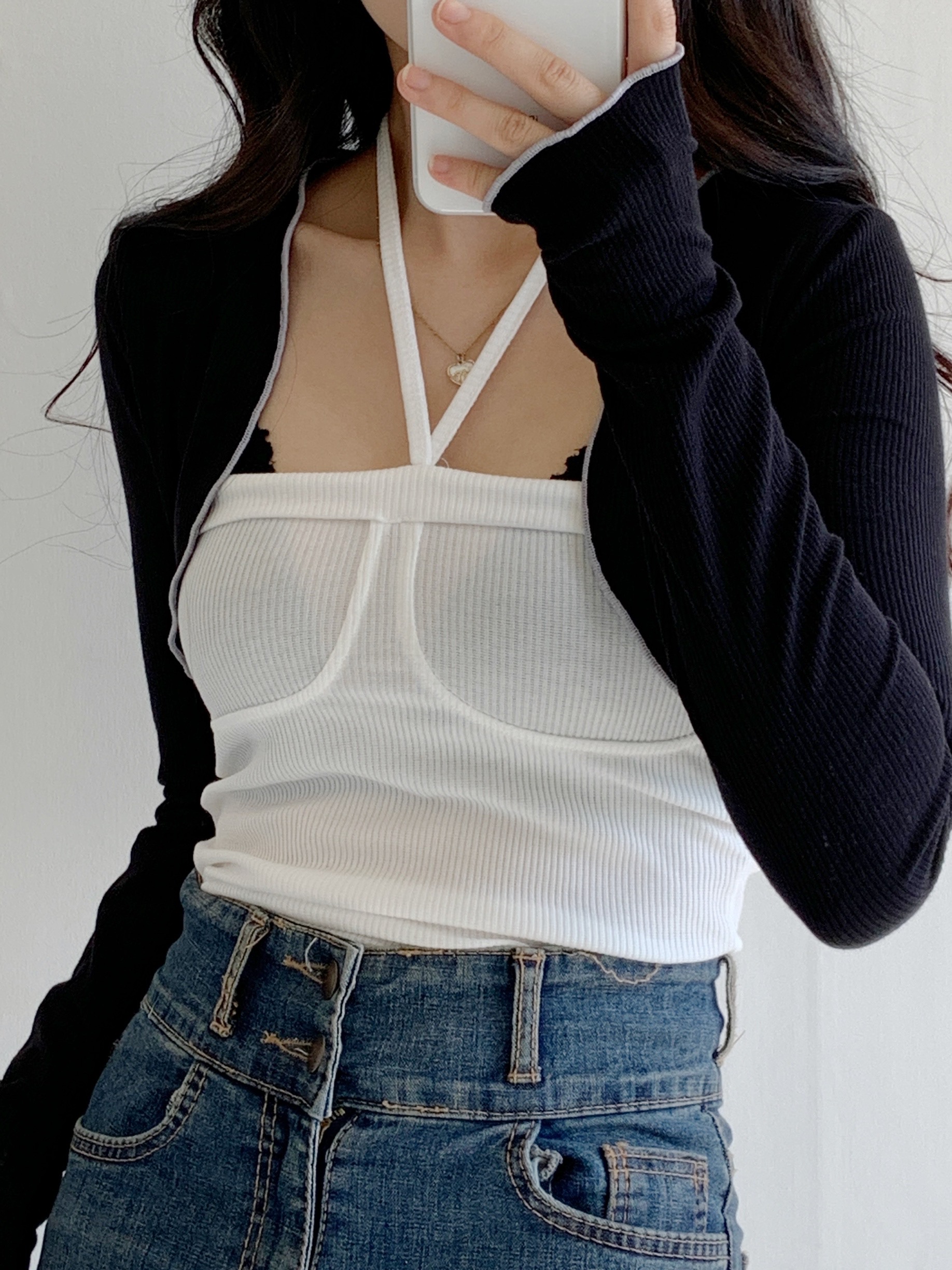 데일리즈 크롭 워머 볼레로 가디건 골지 슬림핏 자체제작 - 상세 이미지 3