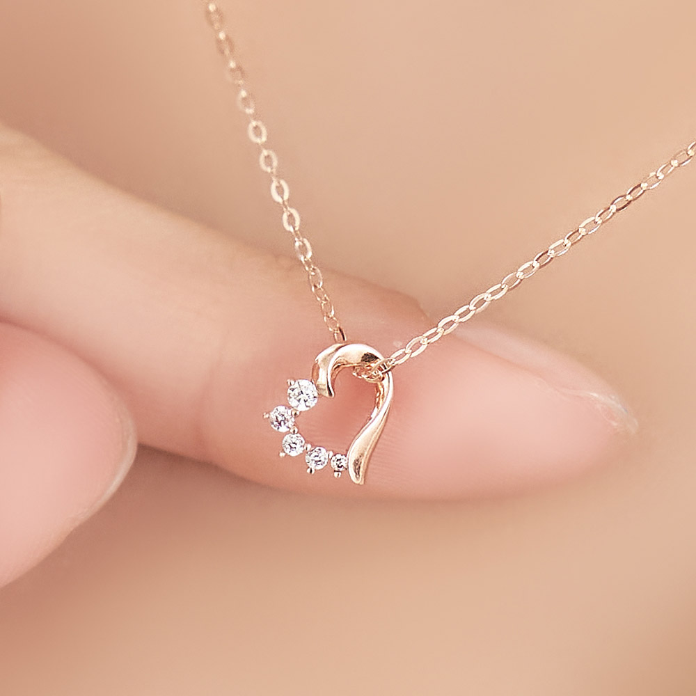 14K 18K 목걸이 데일리 심플 골드 여자 하트 금목걸이 러빈 기념일 선물 - 상세 이미지 2