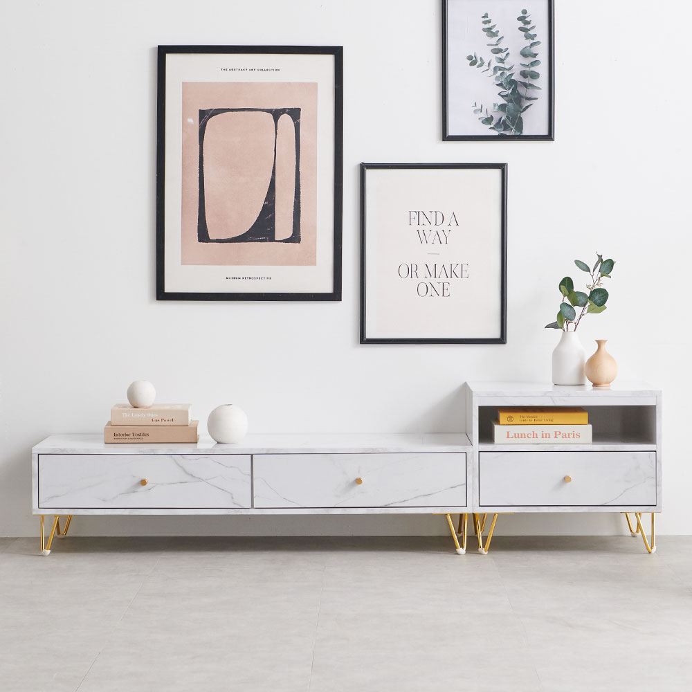 팝송 안방 tv 다이 서랍장 장식장 선반 낮은 거실장 세트 1500