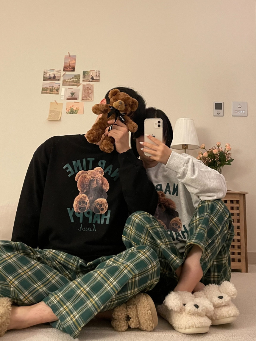 [파토리] 피치기모 커플 잠옷바지 크리스마스 수면 파자마 파티