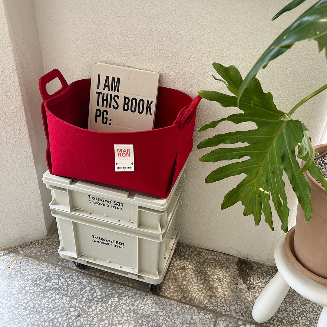 마롱즈 펠트 접이식 수납 바구니 / 장난감 바구니 / 패브릭 바구니 S