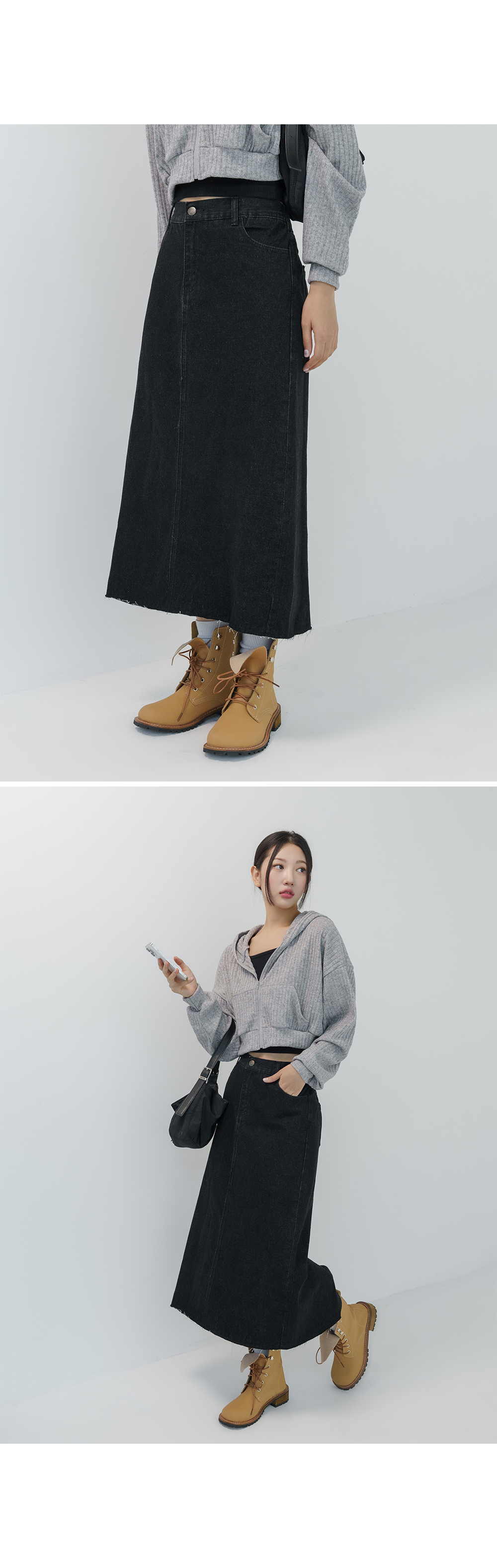 [1만8천장돌파][MADE] 빅사이즈 S-5XL 뒷밴딩 데님 롱 스커트 상세 이미지 34