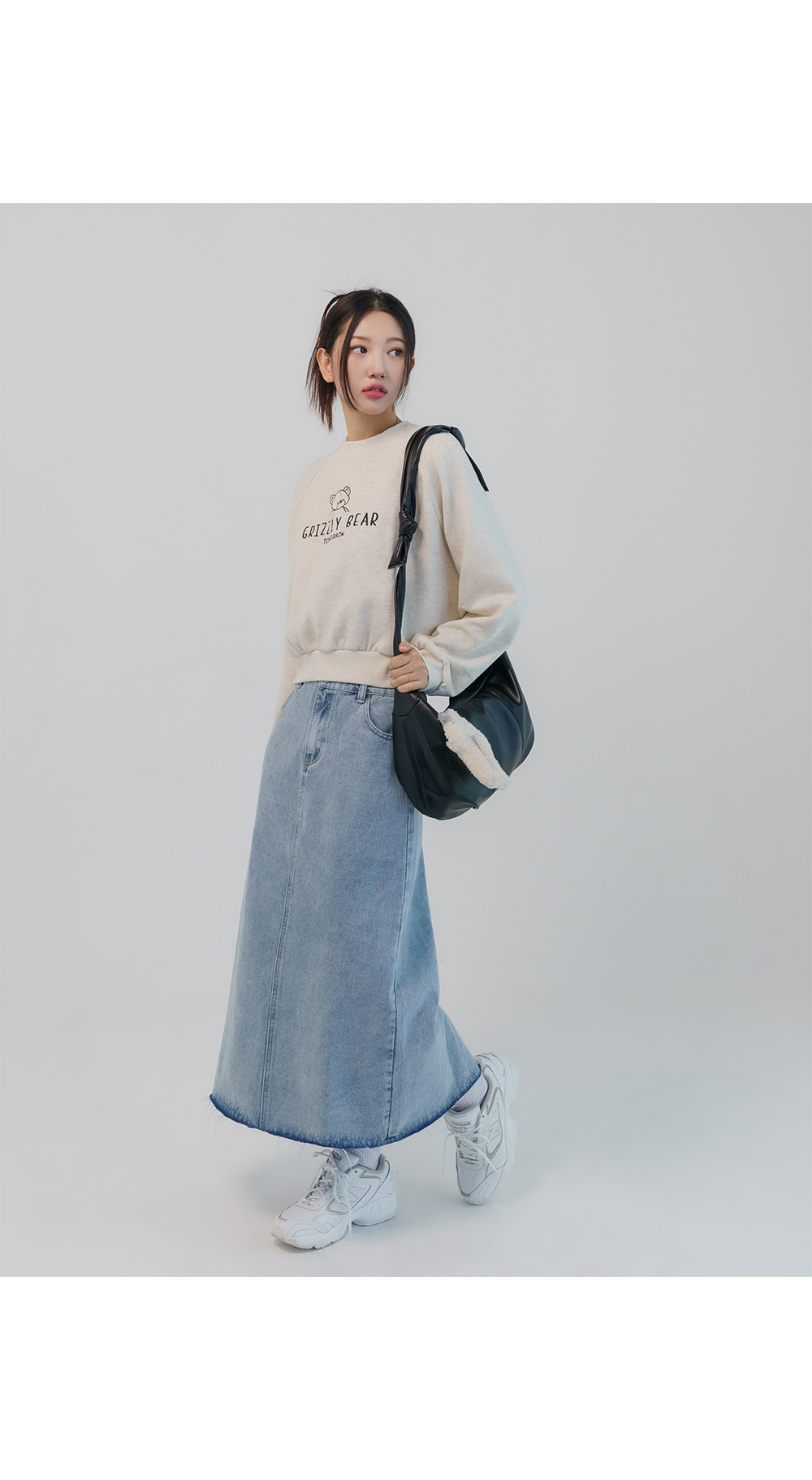 [1만8천장돌파][MADE] 빅사이즈 S-5XL 뒷밴딩 데님 롱 스커트 상세 이미지 30