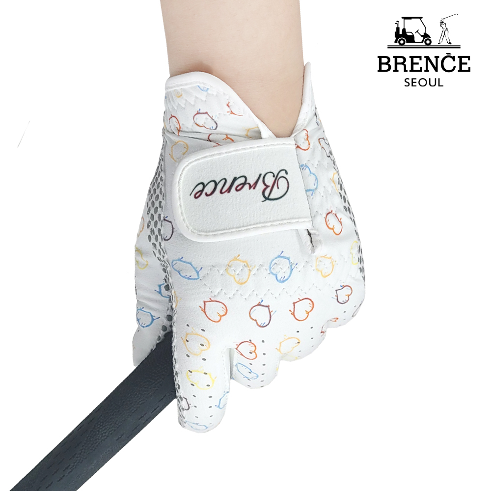 브렌스 하트B 디자인 실리콘 여성 양손 골프장갑 - 메인 이미지