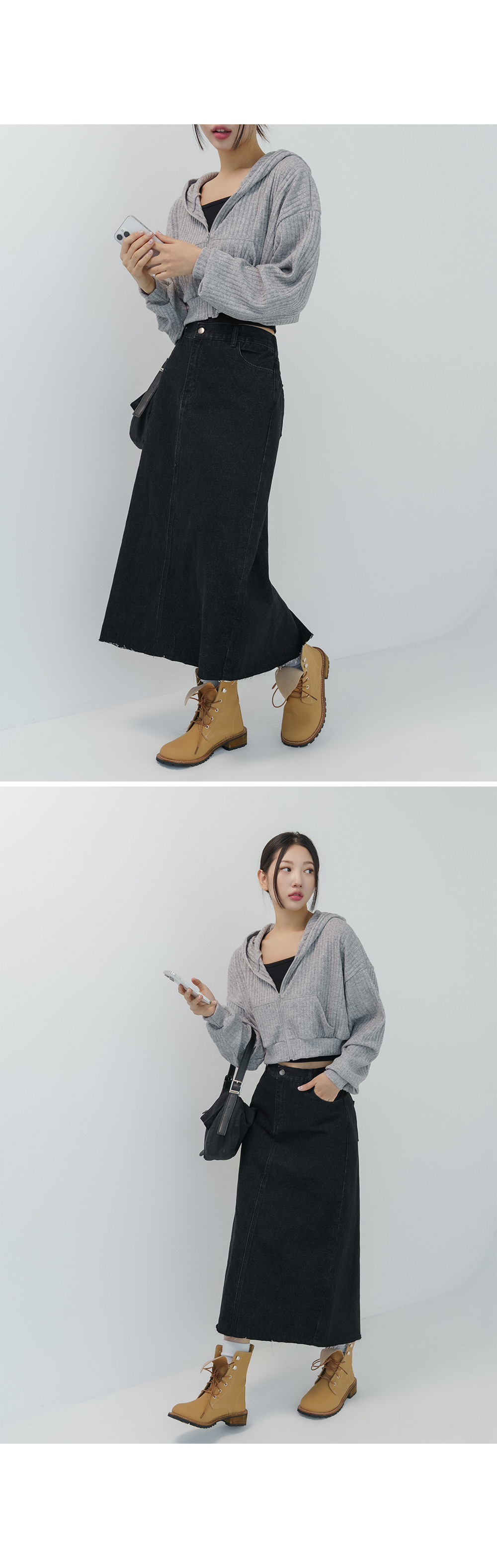 [1만8천장돌파][MADE] 빅사이즈 S-5XL 뒷밴딩 데님 롱 스커트 상세 이미지 38