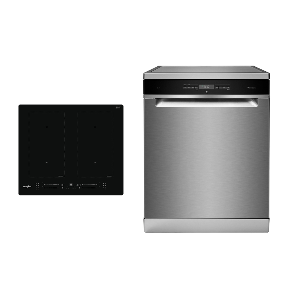 월풀 14인용 프리스탠딩 자동문열림 식기세척기 + 4구 플랙시존 인덕션 (WFO3T123PLXD+WLS1360NE)