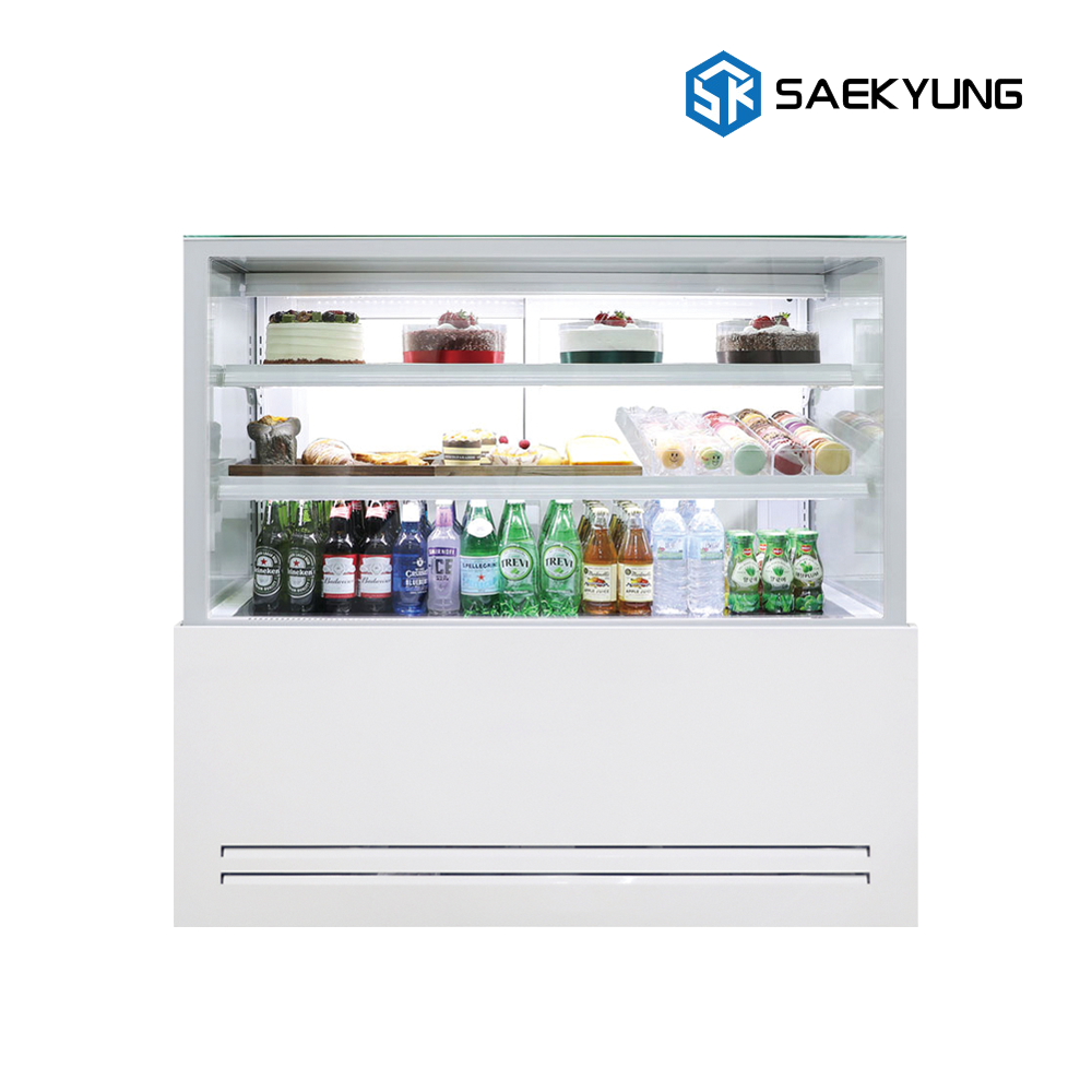 세경 제과쇼케이스 1200 카페 마카롱 케이크 쇼케이스 음료 냉장고 화이트 뒷문형 - 상세 이미지 2