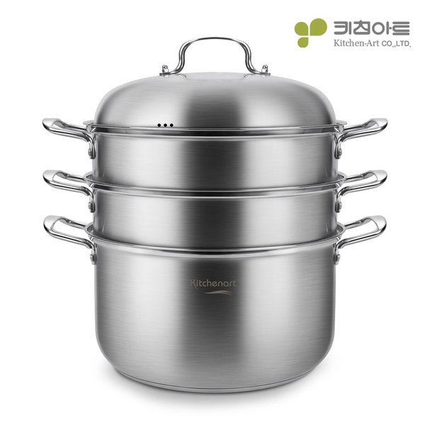 키친아트 올가 인덕션 찜냄비 3단 찜기 찜솥 큰냄비 32cm - 상세 이미지 2