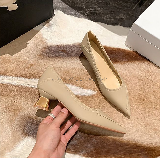 비디카 5cm 스틸레토 금장 통굽 펌프스 미들힐 3color 상세 이미지 21