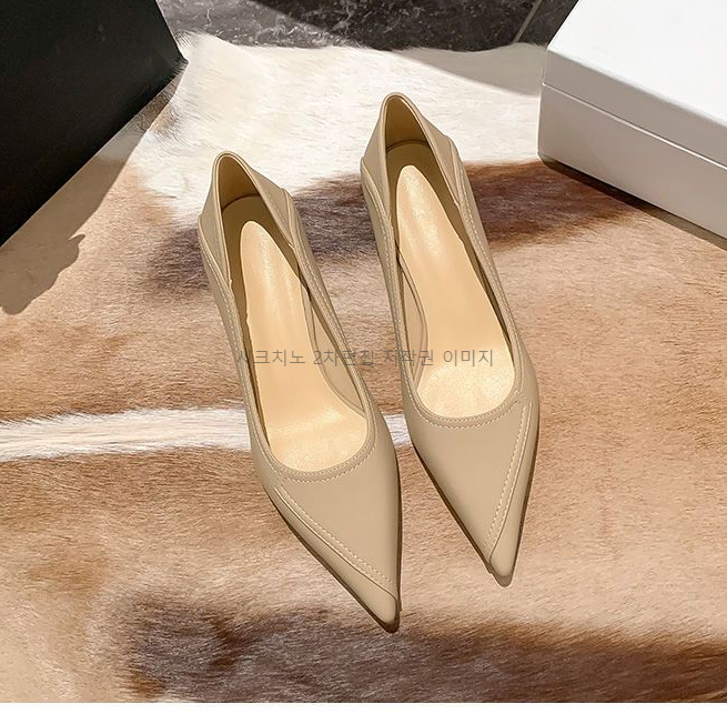비디카 5cm 스틸레토 금장 통굽 펌프스 미들힐 3color 상세 이미지 20