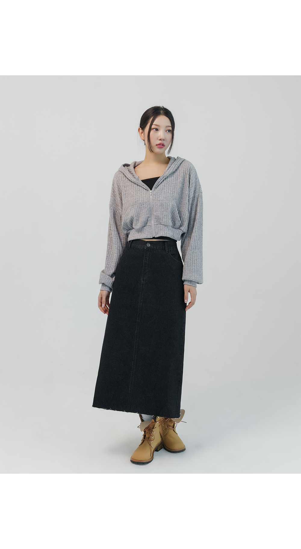 [1만8천장돌파][MADE] 빅사이즈 S-5XL 뒷밴딩 데님 롱 스커트 상세 이미지 33