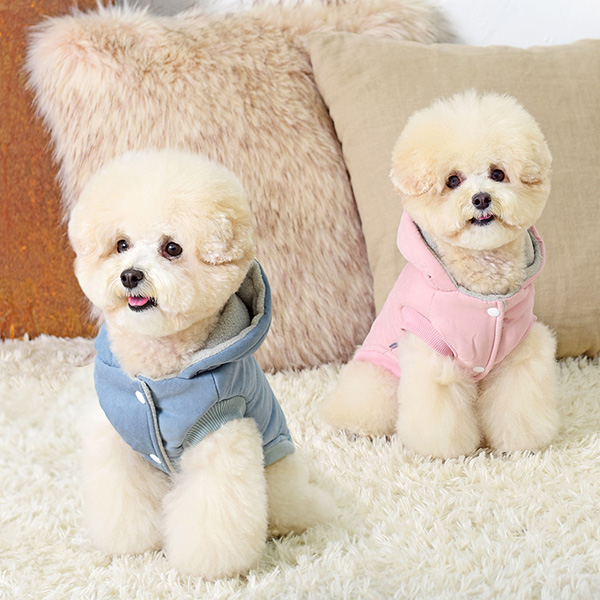 강아지옷 강아지패딩 솜사탕패딩조끼 - 상품 이미지