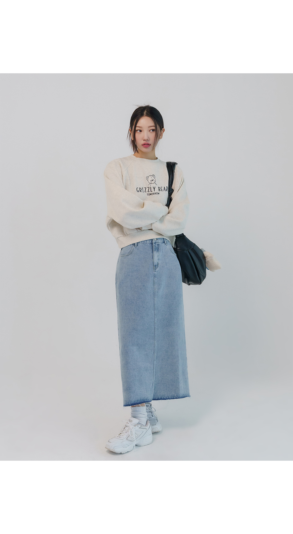 [1만8천장돌파][MADE] 빅사이즈 S-5XL 뒷밴딩 데님 롱 스커트 상세 이미지 24
