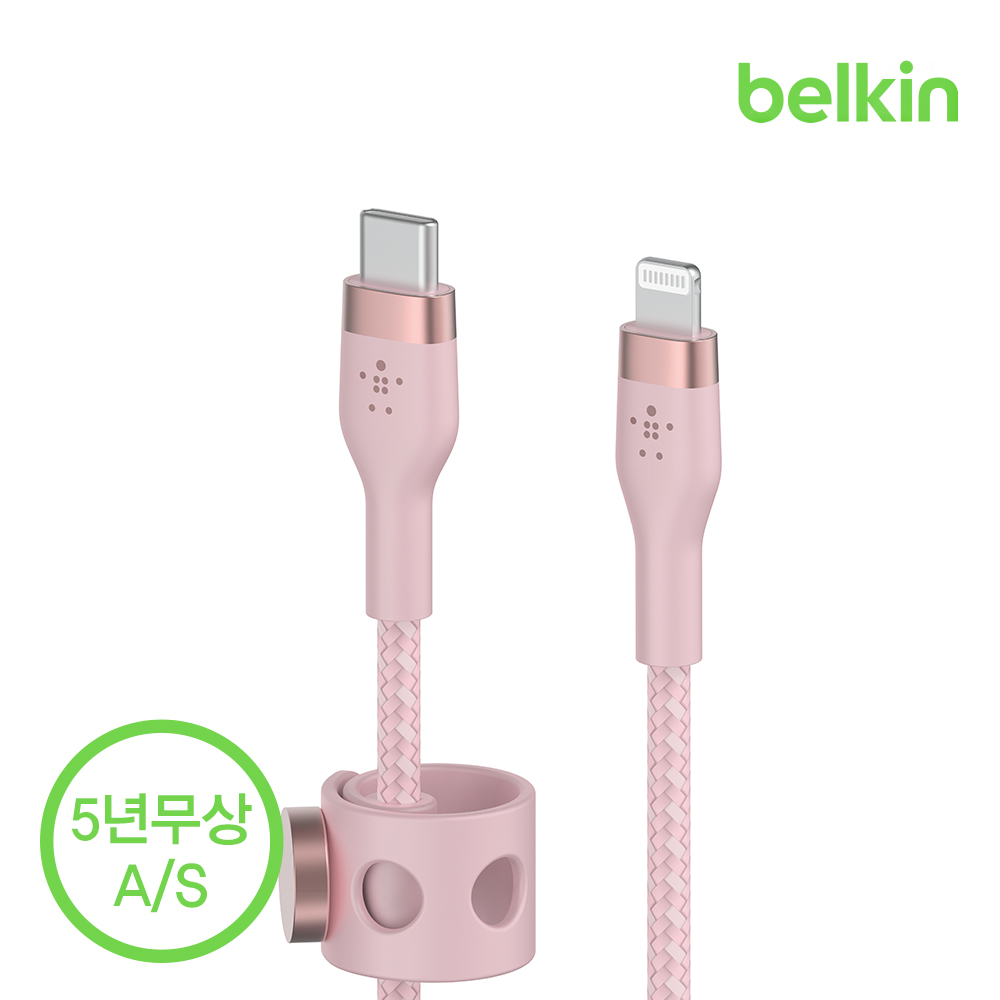 벨킨 프로 플렉스 C to 라이트닝 고속 충전 케이블 2M CAA011bt2M 아이폰14 13 12 11 호환 - 상세 이미지 5