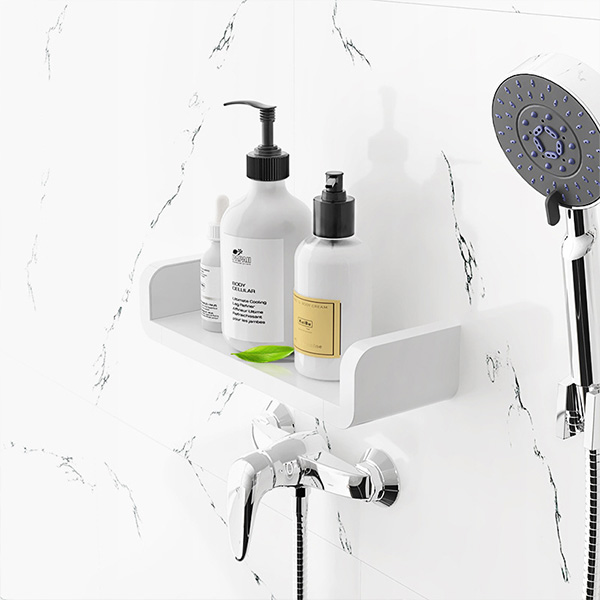 로에드 무타공 코너 욕실선반 유리 화장실 세면대선반 거치대 M