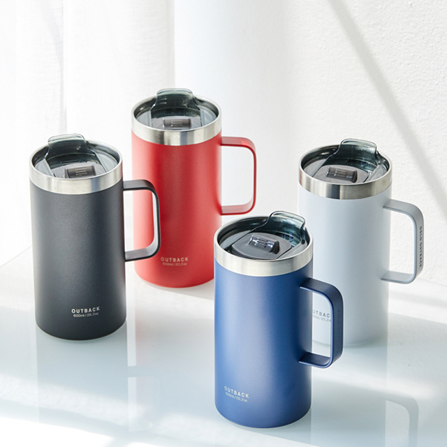 오슬로 이중진공 뚜껑 스텐머그컵 600ml