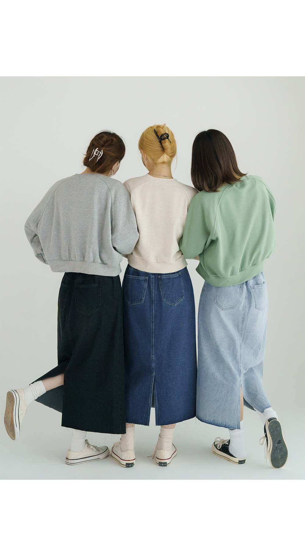 [1만8천장돌파][MADE] 빅사이즈 S-5XL 뒷밴딩 데님 롱 스커트 상세 이미지 14