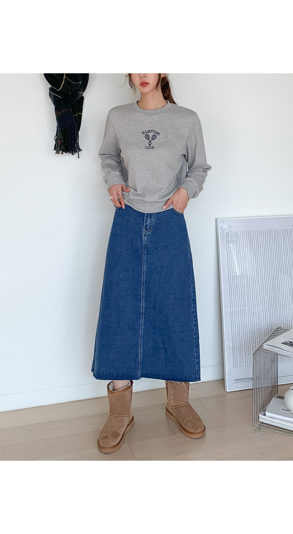 [1만8천장돌파][MADE] 빅사이즈 S-5XL 뒷밴딩 데님 롱 스커트 상세 이미지 54
