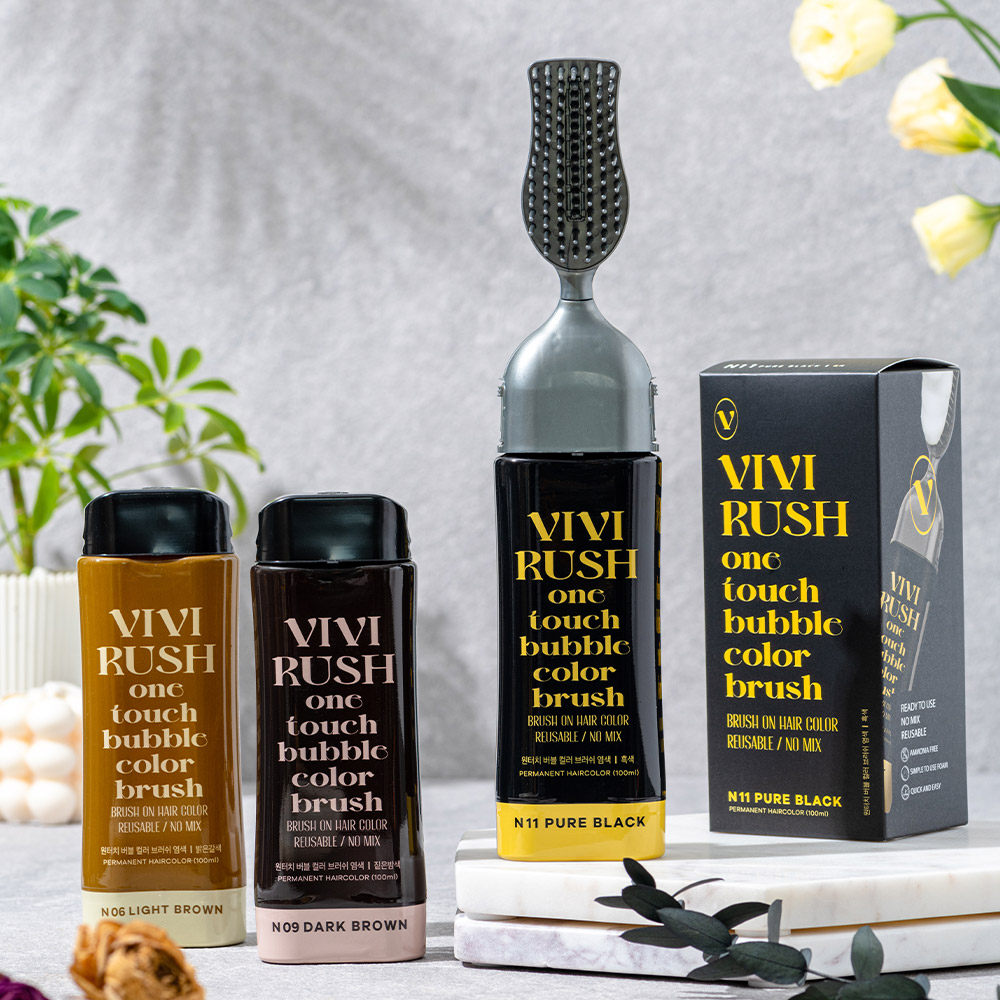 1+1 비비러쉬 세치 염색약 새치 거품 부분 남성