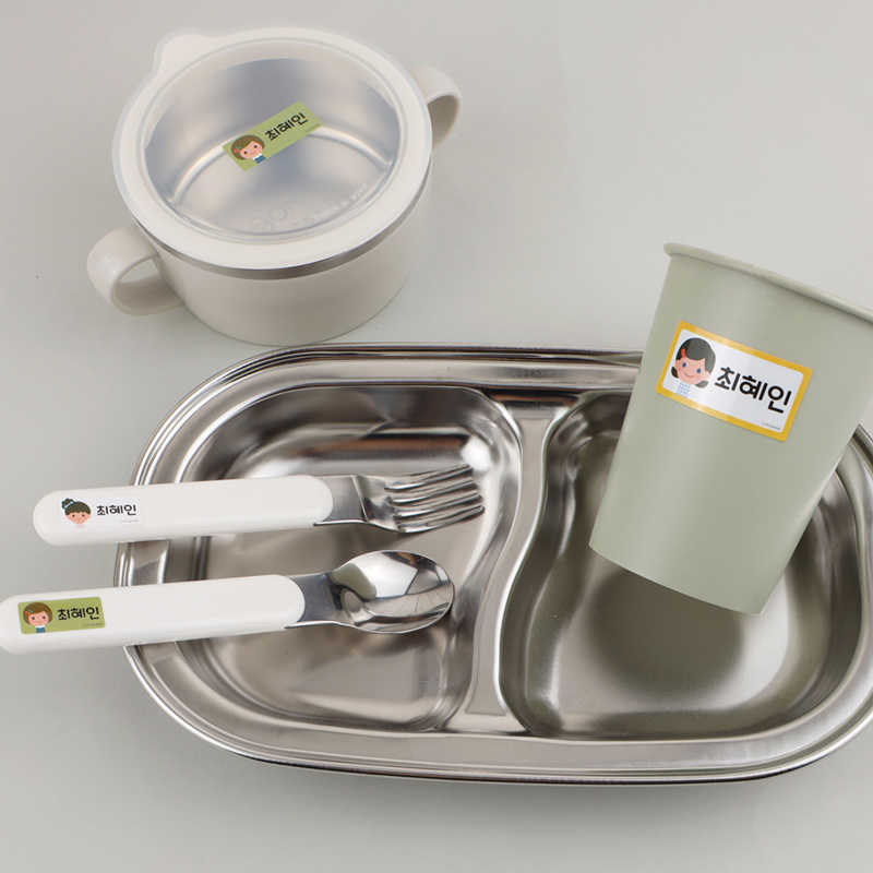 네임스티커 방수 이름스티커 이름표스티커 어린이집 플레인 데이지 모양 한글3 이미지 3