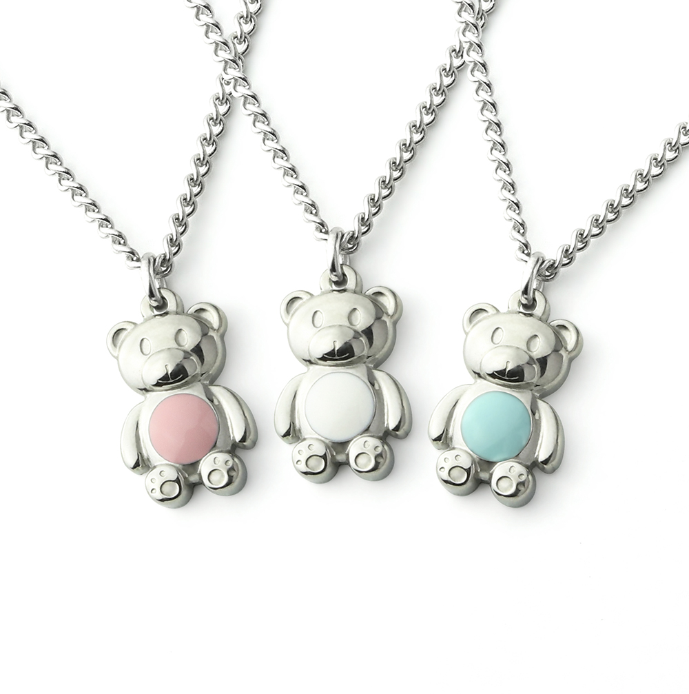 곰인형(4color) 써지컬스틸 미아방지 목걸이 아기 유아 어린이