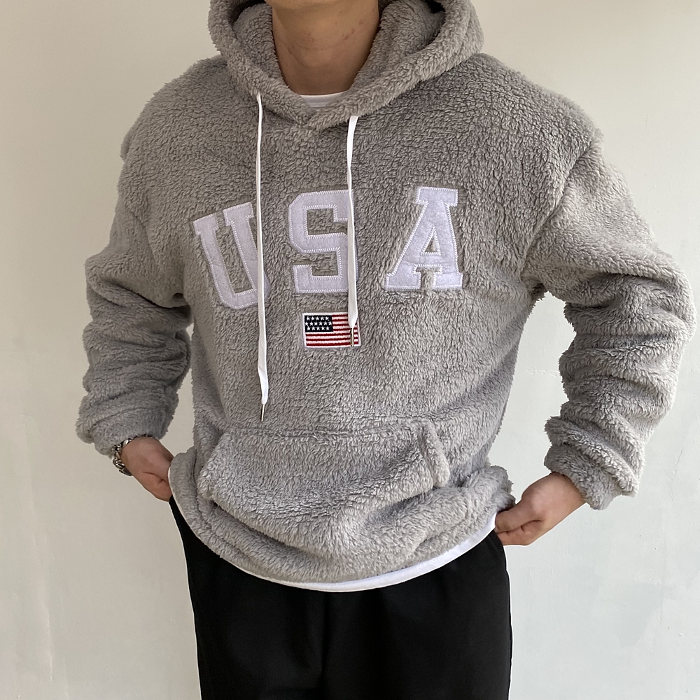 usa후드티 보아털 오버핏 이미지 3