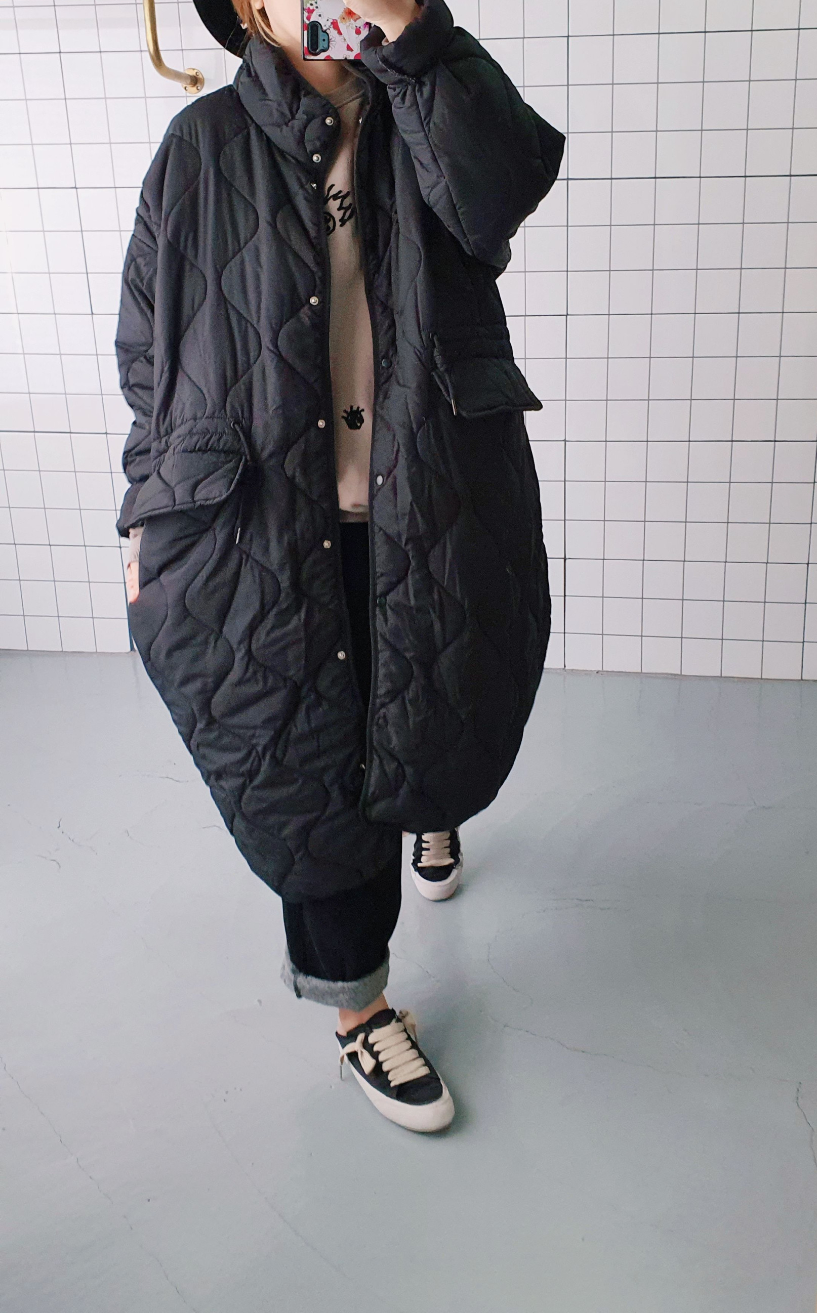 가벼운 야상 롱 패딩 깔깔이 - 상세 이미지 2