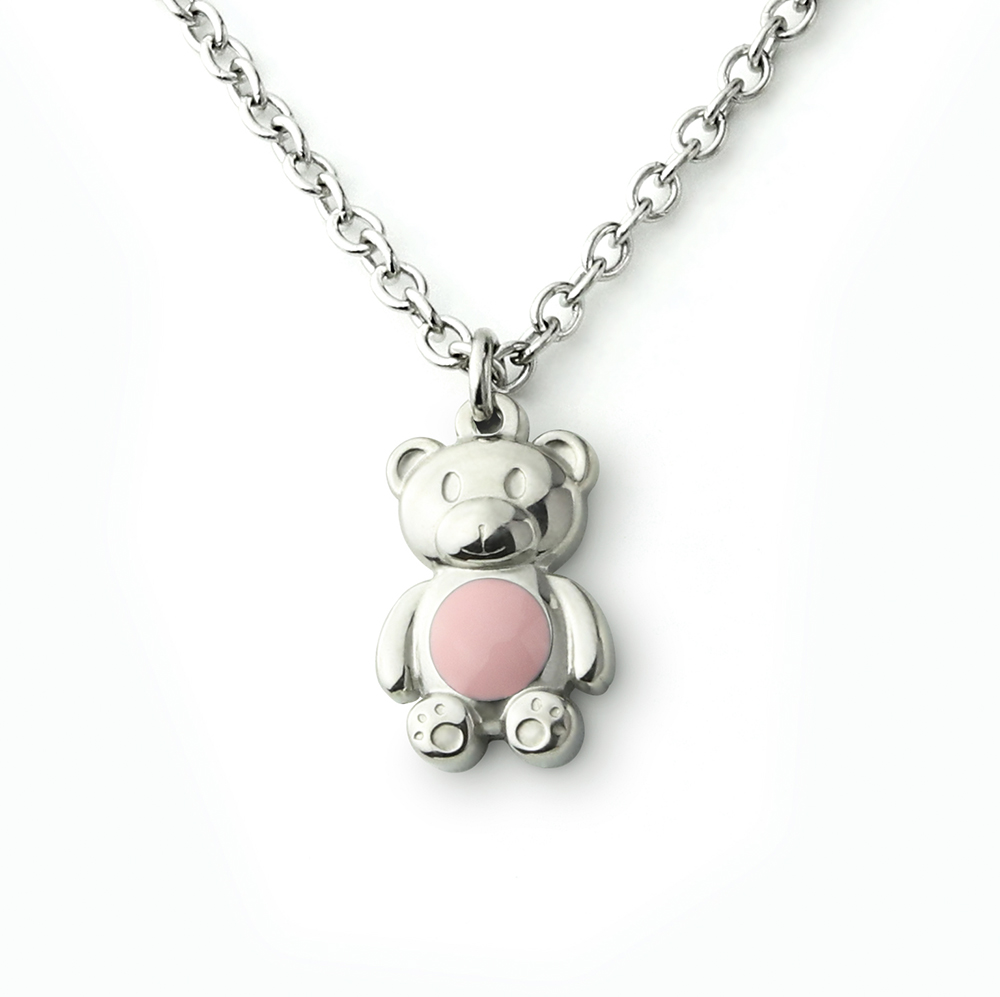 곰인형(4color) 써지컬스틸 미아방지 목걸이 아기 유아 어린이