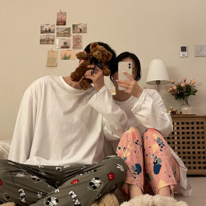치즈 디즈니 3호 커플 잠옷바지 빅사이즈 피치 수면 파자마 파티 착용 후기 | 사이즈/핏 총정리 - 상품 이미지 4