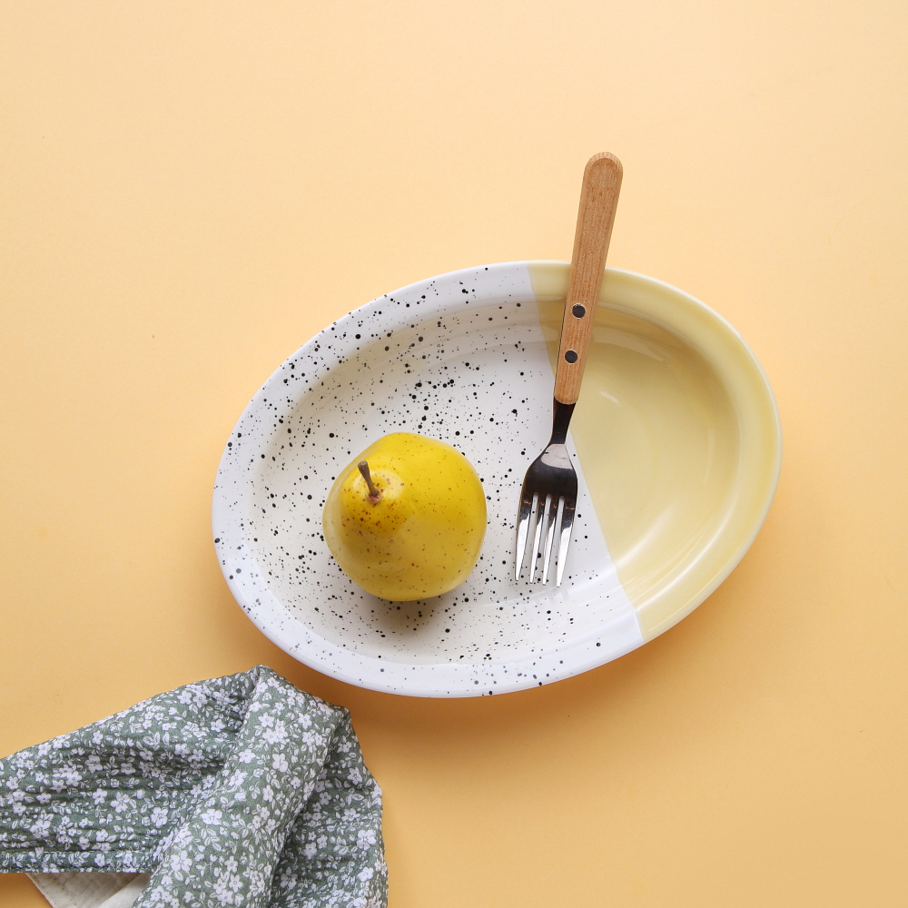 아르딘 에센셜 마블 쿠앤크 도자기 디저트 카페 플레이트 / 오벌볼 접시 25.5cm - 상세 이미지 2