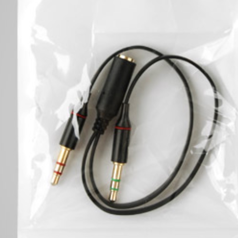 3극 4극 pc용 데스크탑 이어폰 젠더 3.5mm 변환 y자 케이블 - 상품 이미지